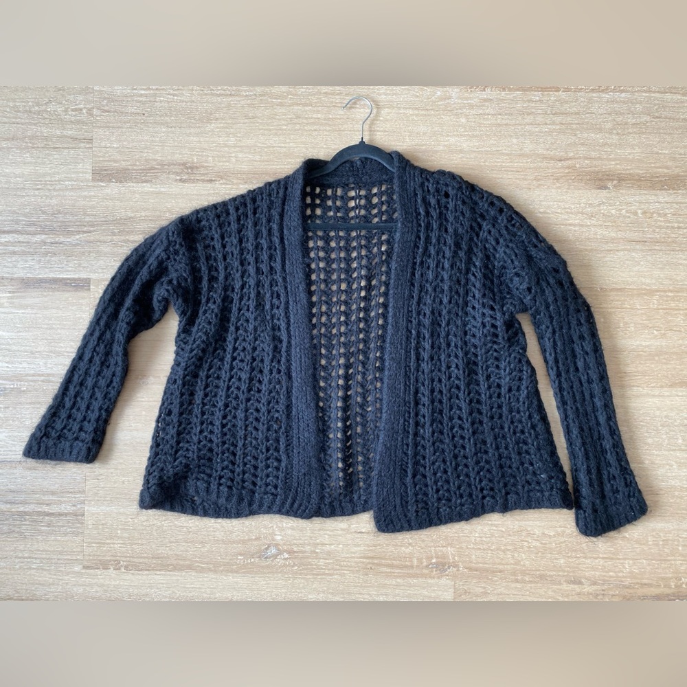 Made in Italy Chunky Mohair Open Sweater